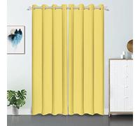 SDOTPMT Yellow Window Curtain 2pc Set，Solid Color Classic Simple Window Drapes Plain Color Grommet Window Treatment for Kids Adult Living Room Bedroom Blackout Curtains, 66x160cm，2 Panels