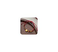 Sdouefos 14K Gold Plated Red Rope Bracelet Fashion Women Men Handmade Peach Blossom Knot Strawberry Crystal Feng Shui Lucky Red Rope Bracelet DIY Jewelry Accessories Couple Bracelets Gifts
