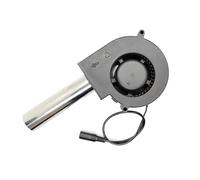 SDQGDHVW 9733 9cm BFB1012EH blower with stainless steel round pipe 110V-220V to 12V 2A large volume fan(E-.U ADAPTER_FIXED COLOR)