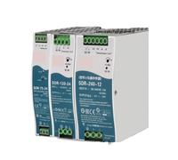 SDR-120-24 DIN Rail Switching Power Supply with 12V/24V/48V output, 5A/10A/20A current, and 75W/240W/480W rated power(SDR-75-12 12V6.3A)