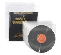 sdroceRyaM 12 Inches Vinyl Record Inner Sleeves and Outer Sleeves with Flap Clear Anti-Static Plastic Protective for LP Vinyl Record, 50 pcs