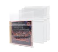 sdroceRyaM 50PCS CD Outer Sleeves Clear Plastic CD Outer Sticky Sleeves Plastic Protective Sleeves Anti-Static for CD and DVD Storage