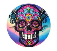 sdroceRyaM Turntable Platter Mat, 12 Inches Record Mat Felt Skull Pattern Anti-Static Slipmat for Vinyl LP DJ Turntable Record Player, Reduces Vibrations & Improved Sound Clarity,Style A