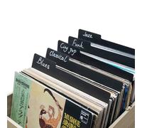 sdroceRyaM10PCS Vinyl Record Dividers 12.9 Inches Black Category Tab Double-Side Plastic Dividers Vinyl Record Guides for LP, Bookshelf Sorting and Storage