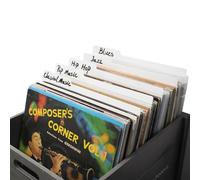 sdroceRyaM10PCS Vinyl Record Dividers 12.9 Inches White Category Tab Double-Side Plastic Dividers Vinyl Record Guides for LP, Bookshelf Sorting and Storage