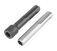 SDS Bit Holder Hex Shank Socket Adapter 2Pcs 1/4 Inch Magnetic Screwdriver Bit Holder for Electric Pneumatic Power Drill Chrome Vanadium Steel Black Silver 60mm