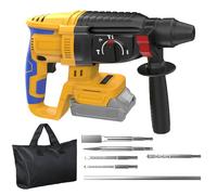 SDS Cordless Rotary Hammer Compatible with Dewalt 20V Brushless Battery SDS Rotary Hammer for Concrete, Masonry, Wood/Metal, 4 Modes with Carry Bag and 5 Drills
