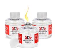 SDS Emergency Candles 115 Hour Long Burning Candles 3-Pack, Unscented, Clear, Pack Of 3