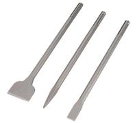 SDS MAX Shanks Bits 16"Chisel Set,3 Pcs Masonry Concrete Drill Bit Set for SDS MAX Rotary Hammer Drill - Flat,Point,Scaling Chisels Kit for Brick Stone Concrete