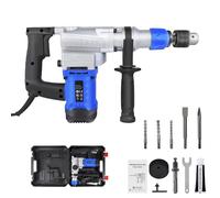 SDS-Plus 1800W Heavy Duty Rotary Hammer Drill - 4 Joule, 4-in-1 Drill, Impact Drill, Screwdriver and Chisel - Rotary Action with 3 Drilling Functions Chisel & Hammer - Rotary Hammer Drill Set