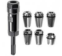 SDS Plus Extension Shaft Set Electric Drill Conversion Collets Adapter Suitable for Clamping Various Drill Bits with (6, 1/4, 8, 9.5, 10, 1/2) shanks SDS-Plus Rotary Hammer Drill Tools