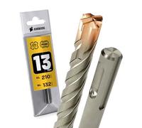 SDS Plus Hammer Drill Bit 4 x Cutting PGM Diameter 13.0 mm x 132 mm - Amboss Werkzeuge SDS Crusher 4 - HM Concrete Drill Carbide Professional Drill Bit 13.0 mm x 132 - Masonry Drill Bit Reinforced