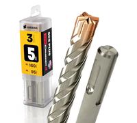 SDS Plus Hammer Drill Bit 4 x Cutting PGM Diameter 5.0 mm x 95 mm - Amboss Werkzeuge SDS Crusher 4 - HM Concrete Drill Carbide Professional Drill 5.0 mm x 95 - Masonry Drill Bit Reinforced Concrete
