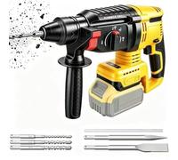 SDS Plus Hammer Drill for Dewalt 20V Battery, Brushless Motor (No Battery) | 2.6J, 4800BPM, 4-Modes Drill Hammer Chisel, 360° Anti-Vibration Handle, 5 Bits, SDS Plus Quick Bit Replacement