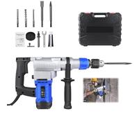 SDS Plus Rotary Hammer, 1800W Power Impact Drill Hammer Pneumatic Vibration Control & 6 Speeds 4500RPM, Electric Demolition Jack Hammer, 360°Rotating Handle, 3 Drill Bits, Grease, Chisel, Hand Case