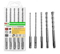 SDS Plus Rotary Hammer Drill Bit 5Pcs Set Masonry Drill Bit for Drilling Concrete Stone Bricks Rock