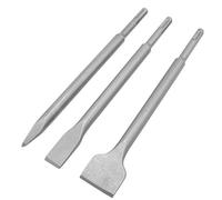 SDS Plus Shank Chisel, Hammer Drill Bits Flat Spade/Point Chisel for Breaking Tile/Concrete/Masonry (3 Pieces)