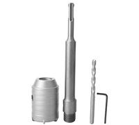 SDS Shank Concrete Cement Stone Drill Wall Hole Saw Drill Bit with 200mm Rod 50mm Wrench Kit Carbide Tip Metal Durable for Professional Construction Workers Masonry Work