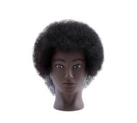 SDSKZOZP Afro Mannequin Heads With Human Hair Hairdresser Training Head Manikin Cosmetology Doll For Practice Styling Braiding(6 inch A)