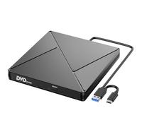 SDSKZOZP External CD DVD Drive USB 3.0 Type-C Slim Portable +/-RW ROM Player Burner Reader for Laptop Desktop Windows XP