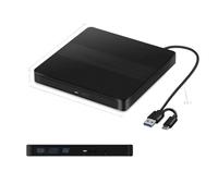 SDSKZOZP Portable 2-in-1 USB3.0 Type-C Slim External DVD RW CD Writer Drive Burner Reader Player Optical Drives For Laptop PC