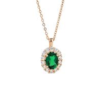 SDSLKAVHZ 925 silver necklace, natural emerald drop pendant, inlaid with diamonds, anniversary, engagement, women's wedding jewelry gift