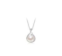 SDSLKAVHZ Ladies' Pure Silver Necklace, Natural Freshwater Pearl Necklace, Ladies' Headwear, Engagement Birthday Valentine's Day Gift