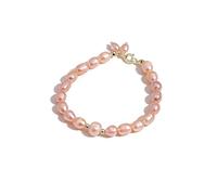 SDSLKAVHZ Natural freshwater pearl bracelet for women, simple elastic rope bead, 6-7mm meter shaped pearl
