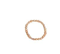 SDSLKAVHZ Natural freshwater pearl bracelet for women, simple elastic rope bead, 6-7mm meter shaped pearl