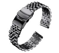 SDSLKAVHZ Stainless steel solid watch strap, suitable for 18-30mm watches, double safety folding buckle, interchangeable strap for men and women
