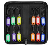 Sdstone Portable Zippered Key Organizer, Fireproof Key Case with 12 Key Hooks and Tags,Waterproof Portable Key Storage for Rental Management Real Estate Sales Hotel Executives and Car Service