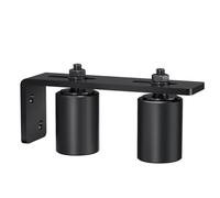 Sdstone Slide Gate Guide Roller 2" Black with L Rear Post Bracket,Universal Adjustable Sliding Gate Rollers,Heavy Duty Sliding gate kit for Sliding Gates and Rolling Doors