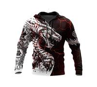 SDSVFG Black White Dragon Tattoo 3D Printed Hoodies Sweatshirt Unisex Streetwear Zipper Pullover Casual Jacket Tracksuits