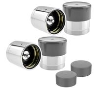 SDTC Tech 1.98 Inch Trailer Wheel Bearing Protectors, 2 Pairs Chrome Plated Axle Bearing Protector Kit with Rubber Dust Caps for Boat Trailer Wheels