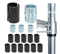 SDTC Tech 12 Pairs Wire Shelf Clips (1"ID X 1.7"H) and 4 Pcs Pole Butt Connectors (0.91"OD X 1.28"H) for 1 Inch / 25.4 mm Post - Shelf Lock Clips Shelving Sleeves Replacements for Wire Shelving System