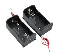 SDTC Tech 2-Pack 1 Slot D Cell Battery Holder 1.5V D Size Battery Case Box with Wire Leads