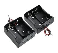 SDTC Tech 2-Pack 2 Slot D Cell Battery Holder 3V D Size Battery Case Box with Wire Leads