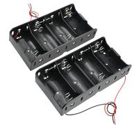SDTC Tech 2-Pack 4 Slot D Cell Battery Holder 6V D Size Battery Case Box with Wire Leads
