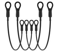 SDTC Tech 4-Pack Heavy Duty Loop End Cable Braided Stainless Steel PVC Coated Safety Wire Rope for Outdoor Travel Home Hanging Transport, 5mm Thickness 23.6 Inch Length