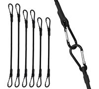 SDTC Tech - Bungee Cords with Carabiner Hooks 6 Pack Heavy Duty Black Bungee Straps 18" 24" 36" Bungee Tie Down Straps for Tents,