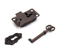 SDTC Tech Retro Desk Drawer Lock Vintage Style Square Spring Latch Lock with Key for Office Desk/Jewelry Box/Cabinet/Cupboard (Red Bronze)