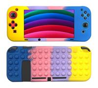 SDTEK Case Compatible with Nintendo Switch, Bubble Fidget Pop Soft Silicone Phone Cover (Rainbow)