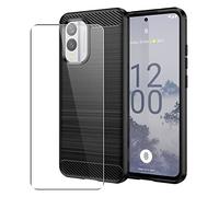 SDTEK Case Compatible with Nokia X30, Full Body Front and Back 360 Protection Carbon Fibre Phone Cover with Tempered Glass Screen Protector
