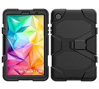 SDTEK Case Compatible with Samsung Galaxy Tab A7 Lite (2021), Strong Rugged Tablet Cover with Built in Screen Protector, Pen Holder and Stand (Black)