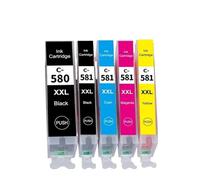 sDtESNB Ink Cartridge Replacement For PGI-580XXL CLI-581 PGI 580 CLI 581 XXL 5-PACK PGBK BK C M Y Compatible With(5PACK 1B3C)