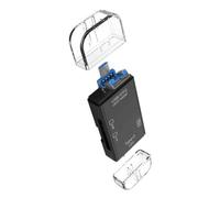 SDTF card reader card reader with USB Micro USB and C connector for various devices