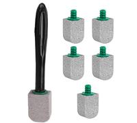 Sdtgrtht Pumice Stone Toilet Bowl Cleaner With 5 Brush Heads ABS Stone 24.1x6x4.6cm Long Handle Toilets Bowl Stain Remover Eraser Toilet Cleaning Wand For Remove Hard Water Stains