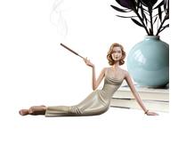 Sdtgrtht Sculptural Aromatherapy Statue Incense Resin 20x7.8x5cm Handcrafted Statue Vintage Women Statues For Home Office Living Room Bedroom Study Bookcase Bookshelf Display Cabinet Bedside