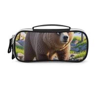SDTKLHW Makeup Bag Makeup Bear Crossing The River Printed Organizer Travel Makeup Bag Cosmetic Bag for Portable Toiletry Bag Accessories Organizer