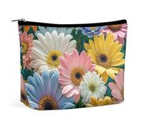 SDTKLHW Makeup Bag Makeup Organizer Foldable Cosmetic Bag Flowers As Background Printed Travel Makeup Bag for Women